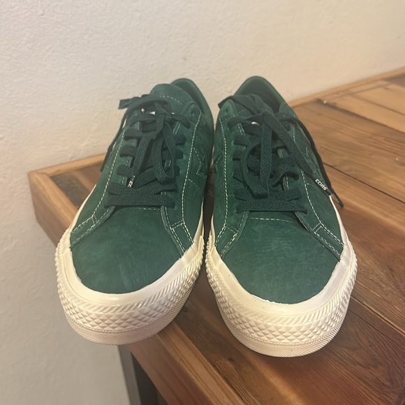 Mens Green Suede Converse One Star Pro - Picture 2 of 4